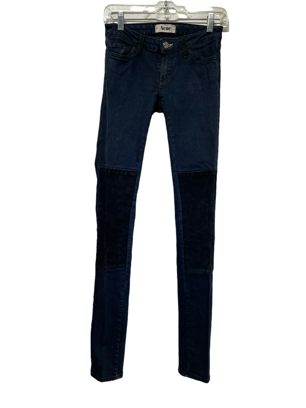 acne kex biker desert night suede knee patch skinny jeans Size 25/34